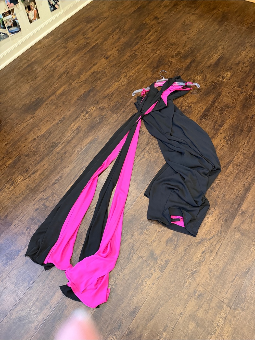 Alex Marie Black Gown with Hot Pink Accents - Picture 3 of 4